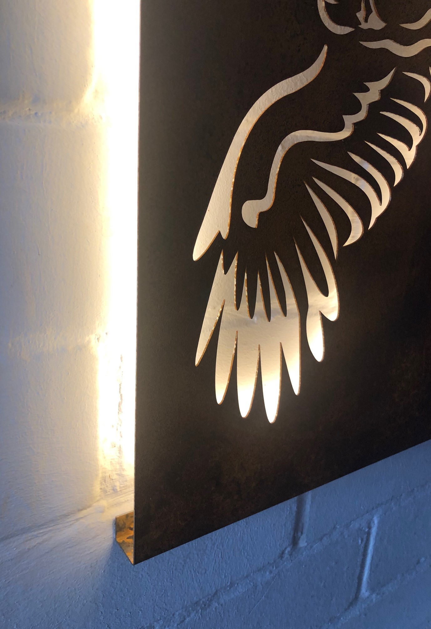 Wandbild (Lampe) Motiv Adler (ohne Beleuchtung) Wandbild 1000x600 mm Edelstahl (rostet nicht)