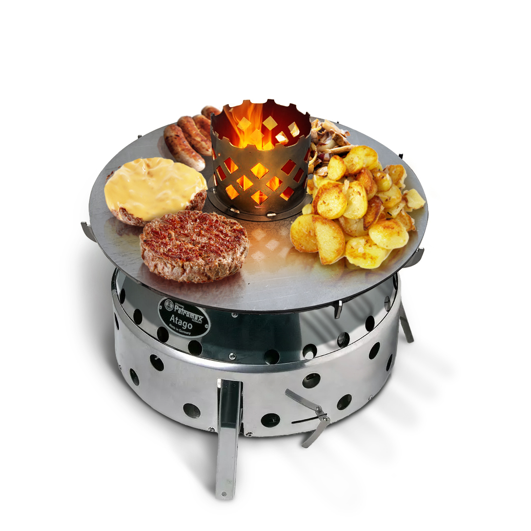 Terma Feuerplatte/Grillplatte Komplettset geeigent für Petromax Atago & BBQ-Toro DOKING