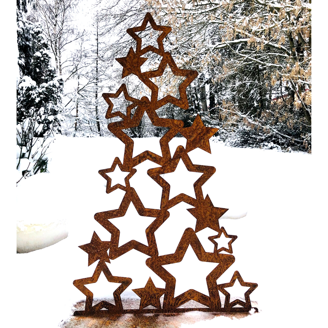 Weihnachtsbaum Sterne Höhe 100 cm mit massiver Bodenplatte