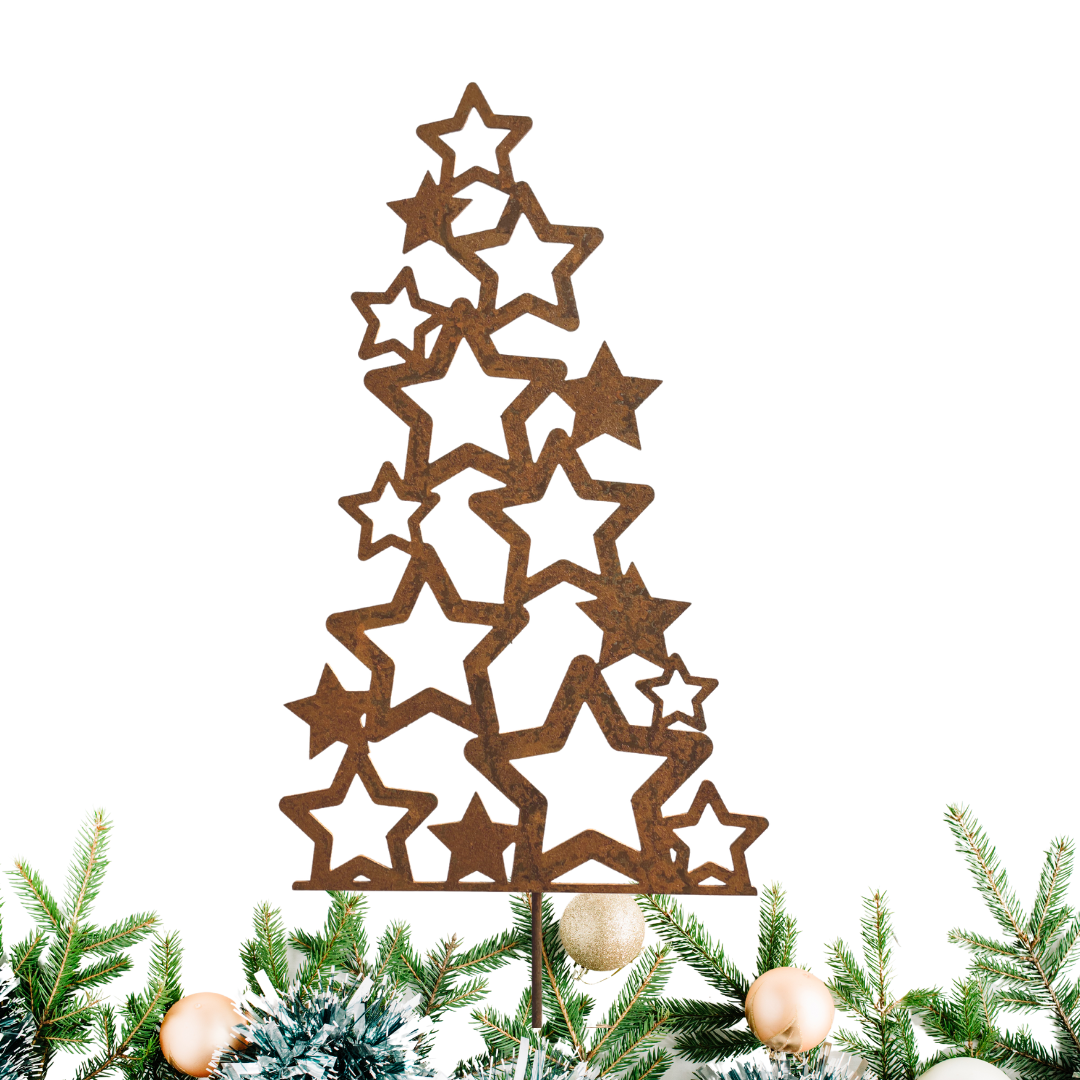 Gartenstecker Weihnachtsbaum Sterne