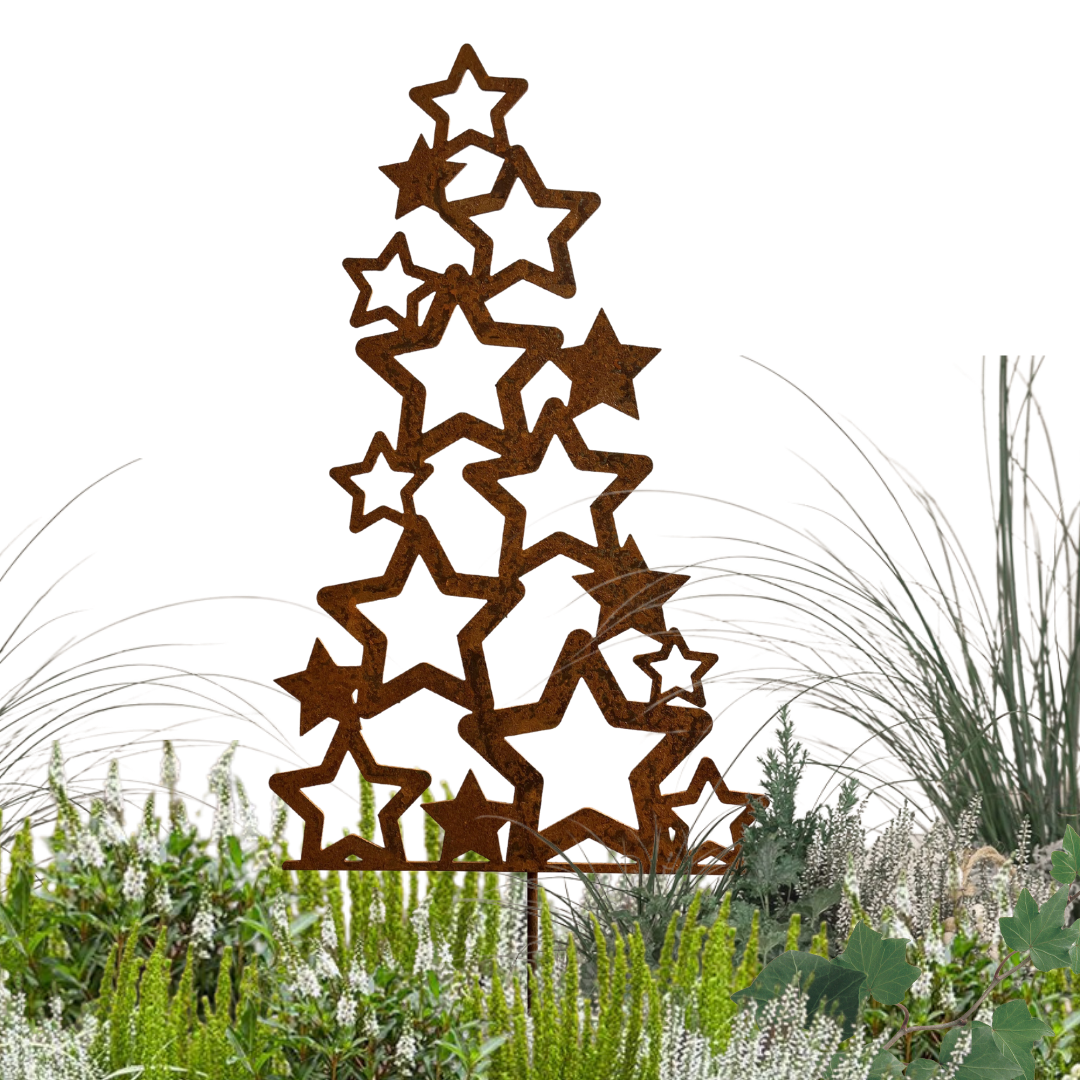 Gartenstecker Weihnachtsbaum Sterne